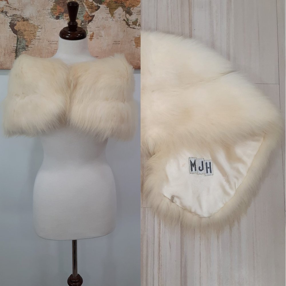 Vtg 60s customized fox fur stole